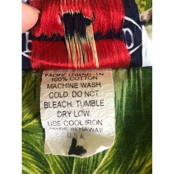 Vintage 90s Pacific Legend Airplanes & Palm Trees Hawaiian Shirt Size L - Picture 10 of 10